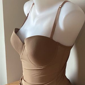 Nude Extra Stretchy Shaper Slip Bustier with Floral Lace Lining